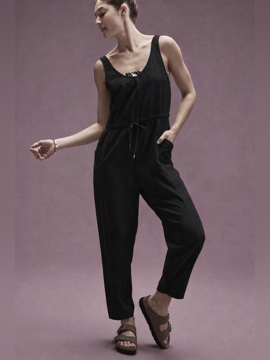 CALIA by Carrie Underwood Pants - CALIA by Carrie Underwood Black Sleeveless Drawstring Jumpsuit